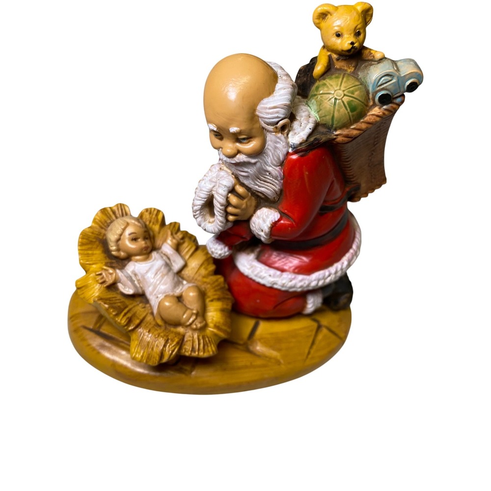 Vintage 1989 Fontanini Kneeling Santa Baby Jesus Figurine #599 Italy 4"